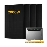 Anker SOLIX Solarbank 4 E5000 Pro, met 4 x 500W bifaciale zonnepanelen, by Powerness