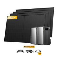 EcoFlow Stream Ultra, All-in-One Opslag voor Balkon-Zonnepanelen, met 4 x 500 JA Solar Bifaciale Zonnepanelen, by Powerness 