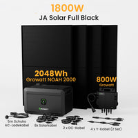 Growatt NOAH 2000 All-in-One Speicher für Balkonkraftwerke, mit 4 x 450W JA Solar Bifaziale Solarmodule,by Powerness