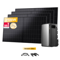 EcoFlow Stream Ultra, All-in-One Speicher für Balkonkraftwerke, mit 4 x 525Wp LONGi BC Bifazial Solarmodul, by Powerness