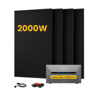 Anker SOLIX Solarbank 2 E1600 Pro All-in-One Speicher für Balkonkraftwerk, mit 4 x 500W Bifaziale Solarmodule,by Powerness