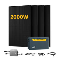 TSUN DCU2000Lite Solarspeicher für Balkonkraftwerke, mit 4 x 500W Bifaziale Solarmodule & 800W Mikro‑Wechselrichter, by Powerness