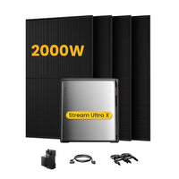 EcoFlow Stream Ultra X, All-in-One Opslag voor Balkon-Zonnepanelen, met 4 x 500 Bifaciale Zonnepanelen, by Powerness