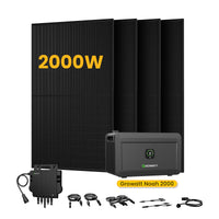 Growatt NOAH 2000 Batteriespeicher für Balkonkraftwerke, mit 4 x 500W Bifaziale Solarmodule,by Powerness