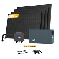TSUN DCU2000Lite thuisbatterij voor Plug & Play zonnepanelen, met 4 x 450W bifaciale zonnepanelen & 800W micro-omvormer, van Powerness