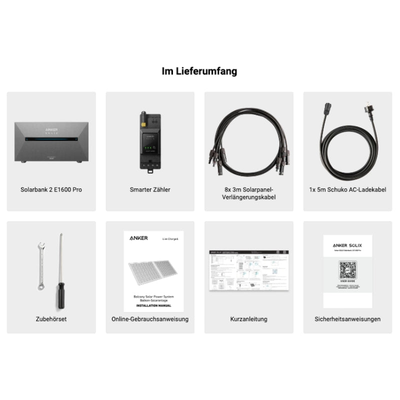 Anker Solix Solarbank 2 E1600 Pro Balkonkraftwerk Batteriespeicher, mit Smarter Zähler